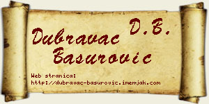 Dubravac Basurović vizit kartica